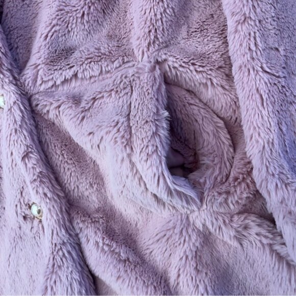 NWT House of Harlow 1960 x Nicole Richie Faux Shaggy Fur Pink/Purple Jacket Med - Picture 4 of 7